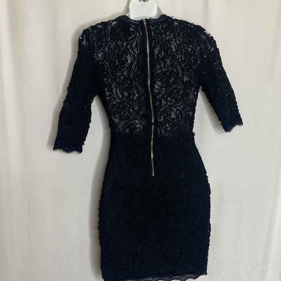 Elegant Black Lace Long Sleeve Dress - Picture 5 of 7
